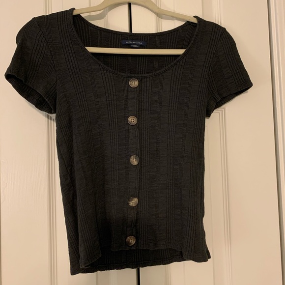 American Eagle grey button top - Picture 1 of 1